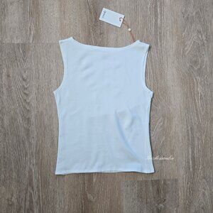 Quince White Organic Cotton Boat Neck Tank Top Small New With Tags
